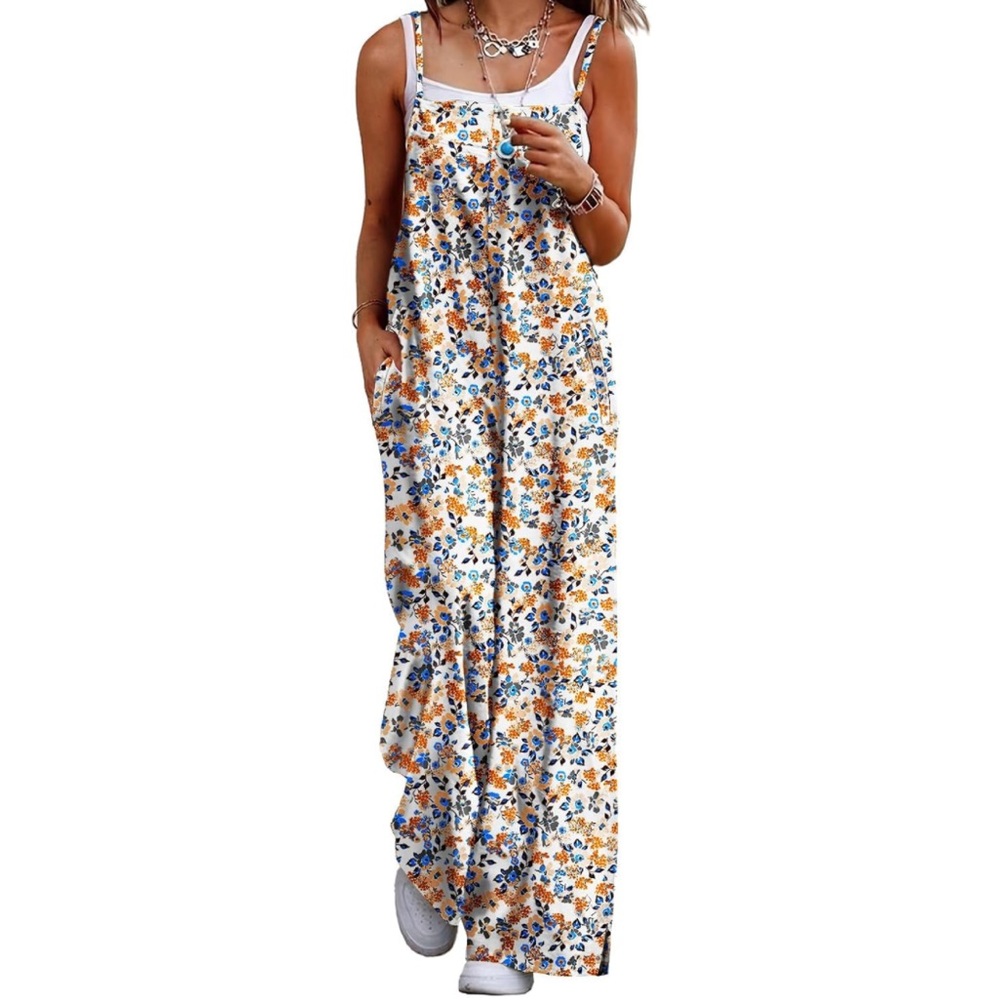 Floral Print Baggy Overalls/Jumpsuit